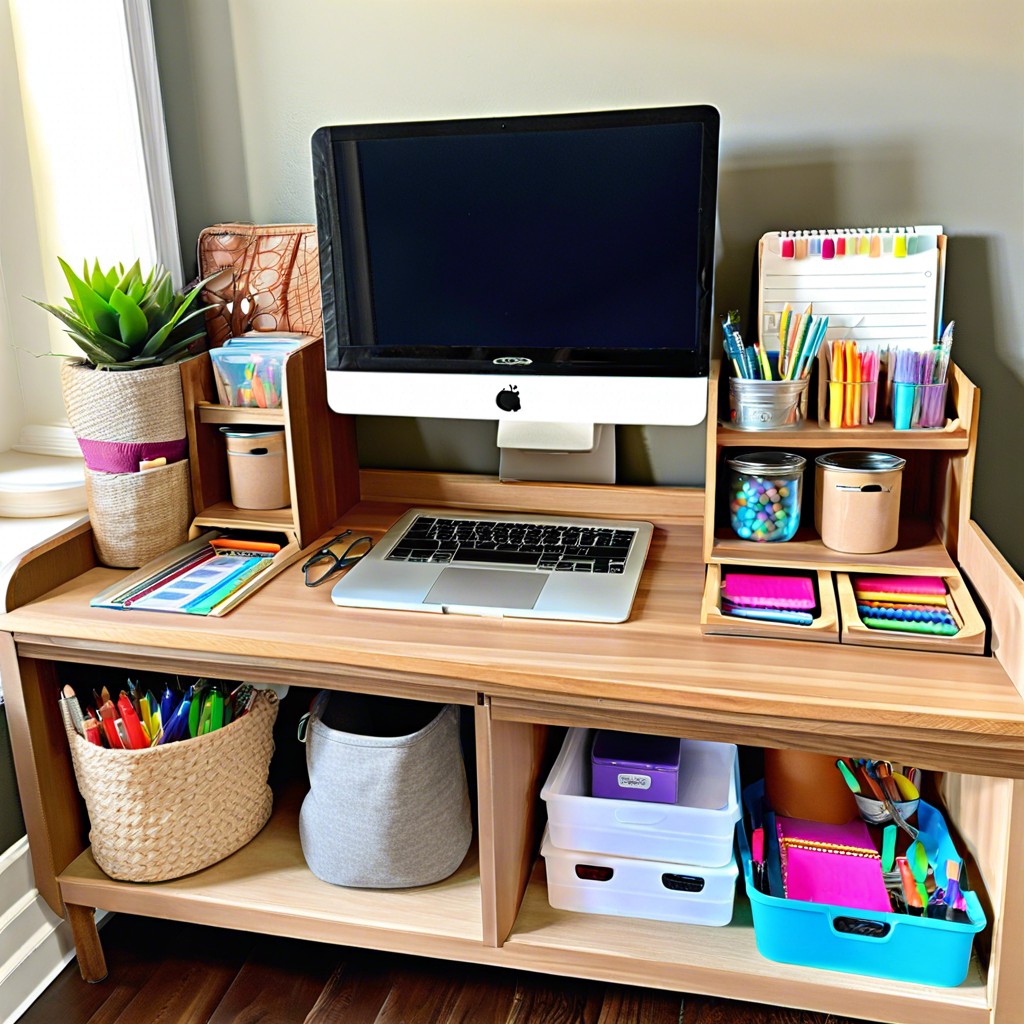 homework station with supplies