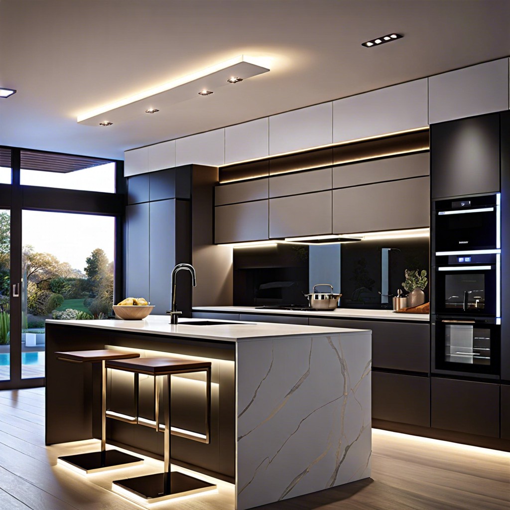 integrated led strip lights under cabinets