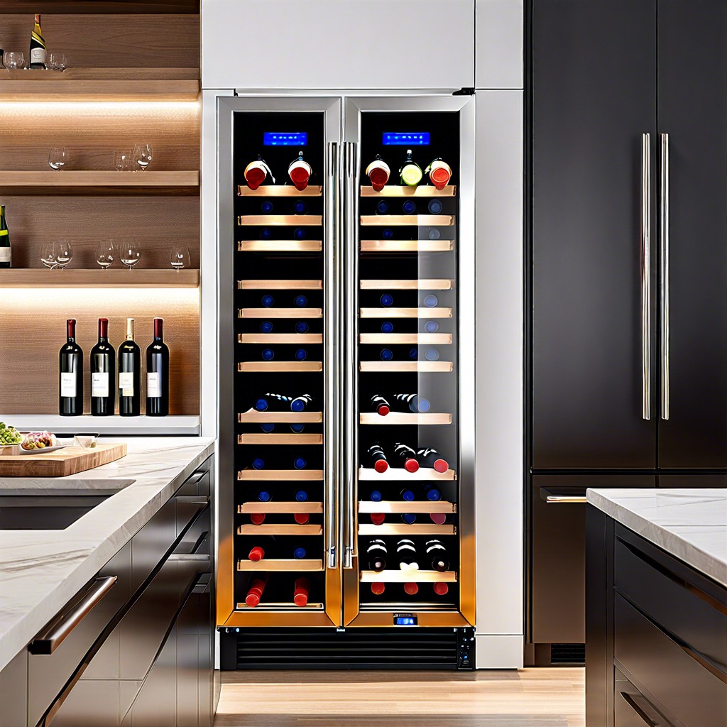 integrated wine cooler section