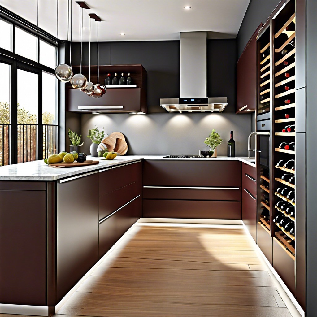 integrated wine rack