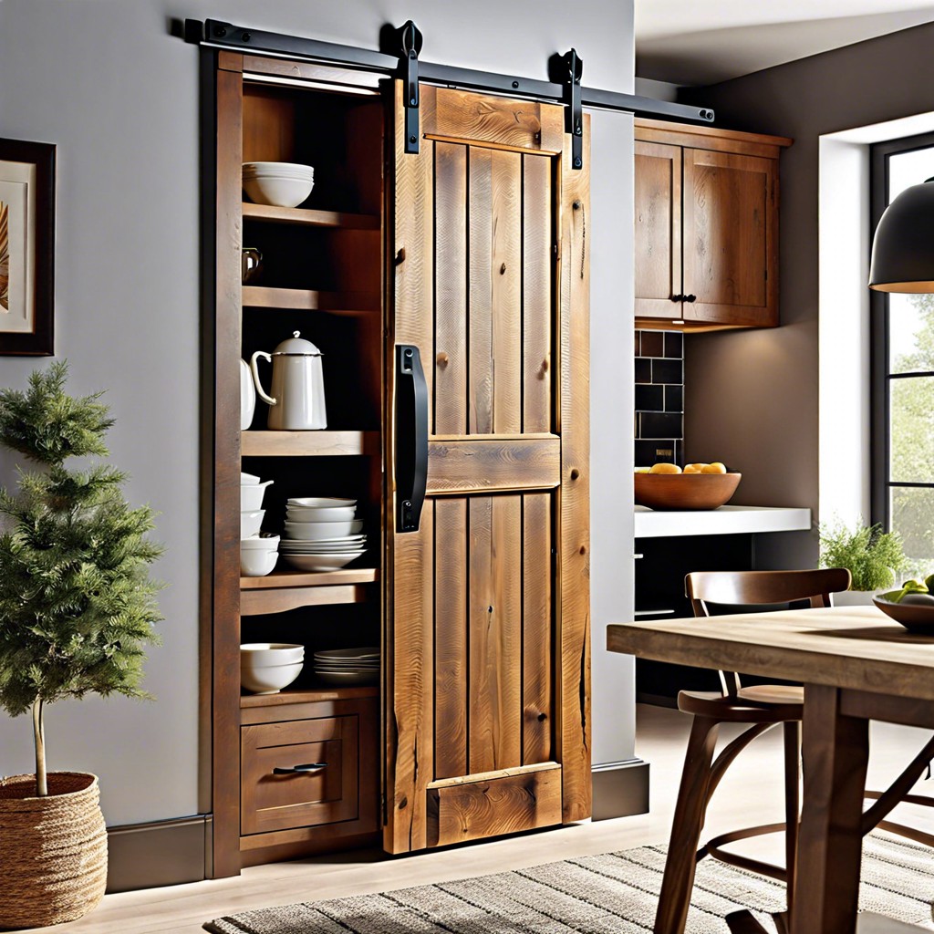 introduce rustic barn door closures for a country charm