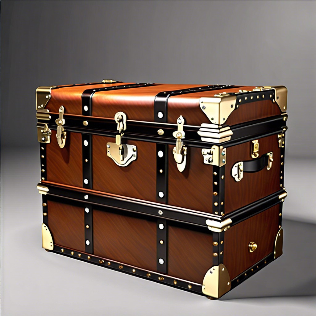 lockable steamer trunk with internal lighting