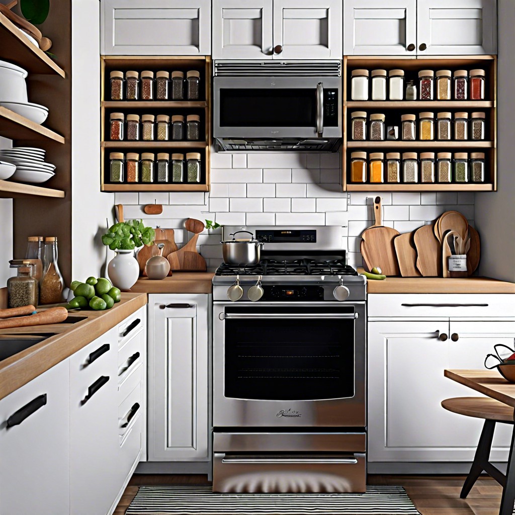 magnetic spice racks on cabinet doors