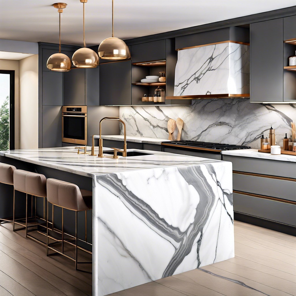 marble slabs with gray veining