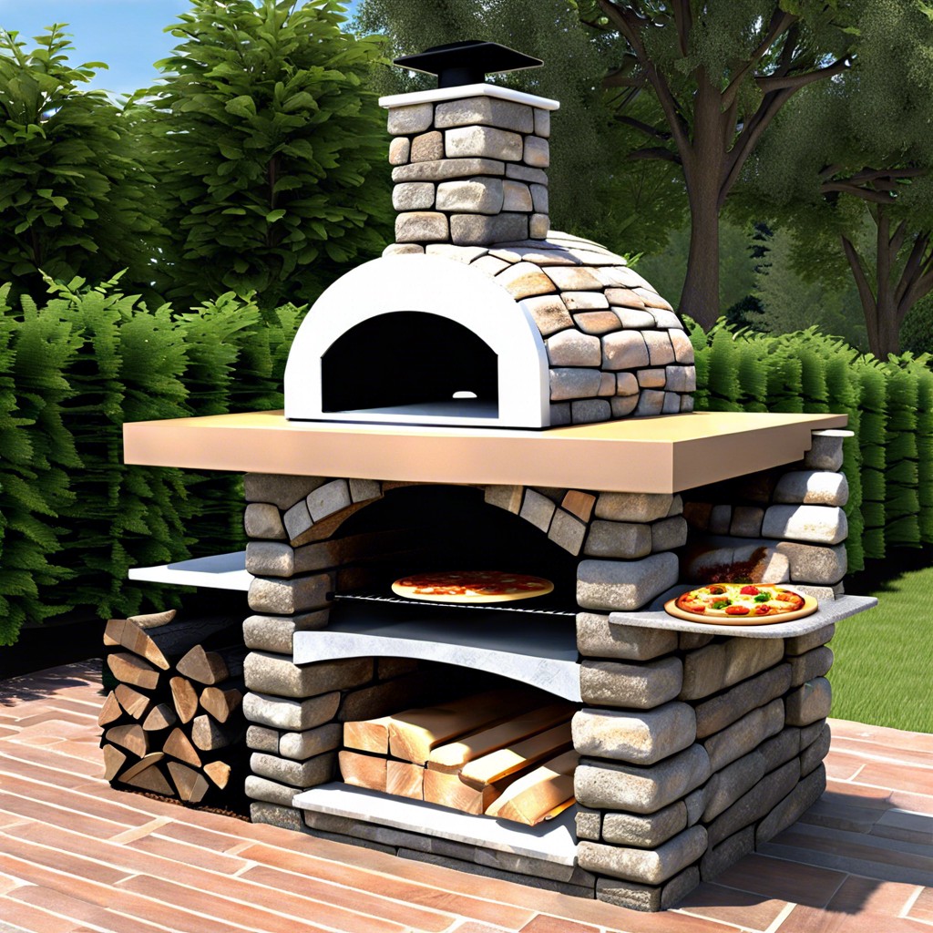 masonry stone pizza oven and grill combo
