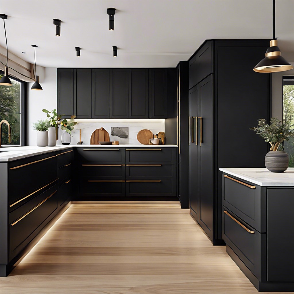 matte black handles with sleek lines