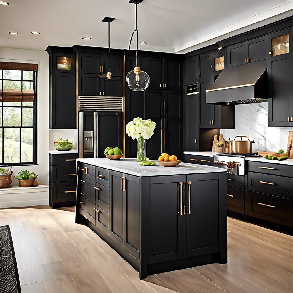 matte black shaker cabinets