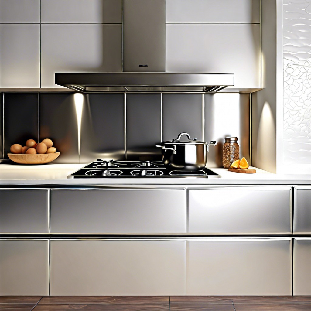 metallic silver tiles