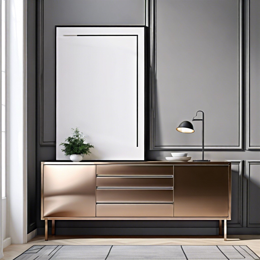minimalist metal frame cabinet