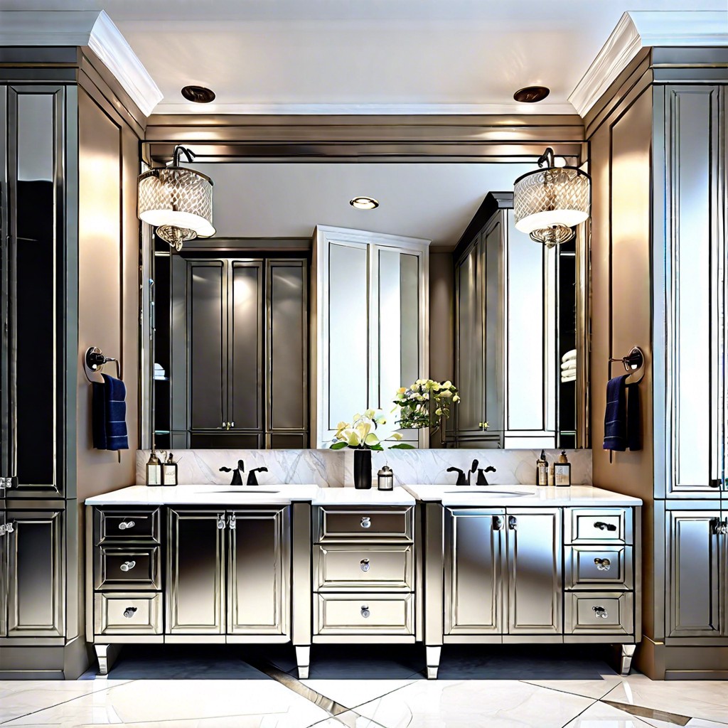mirrored cabinet fronts