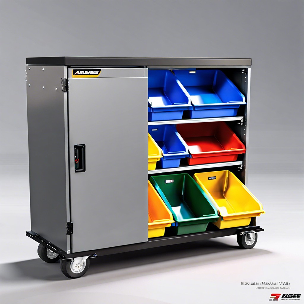 modular cabinet system with interchangeable bins