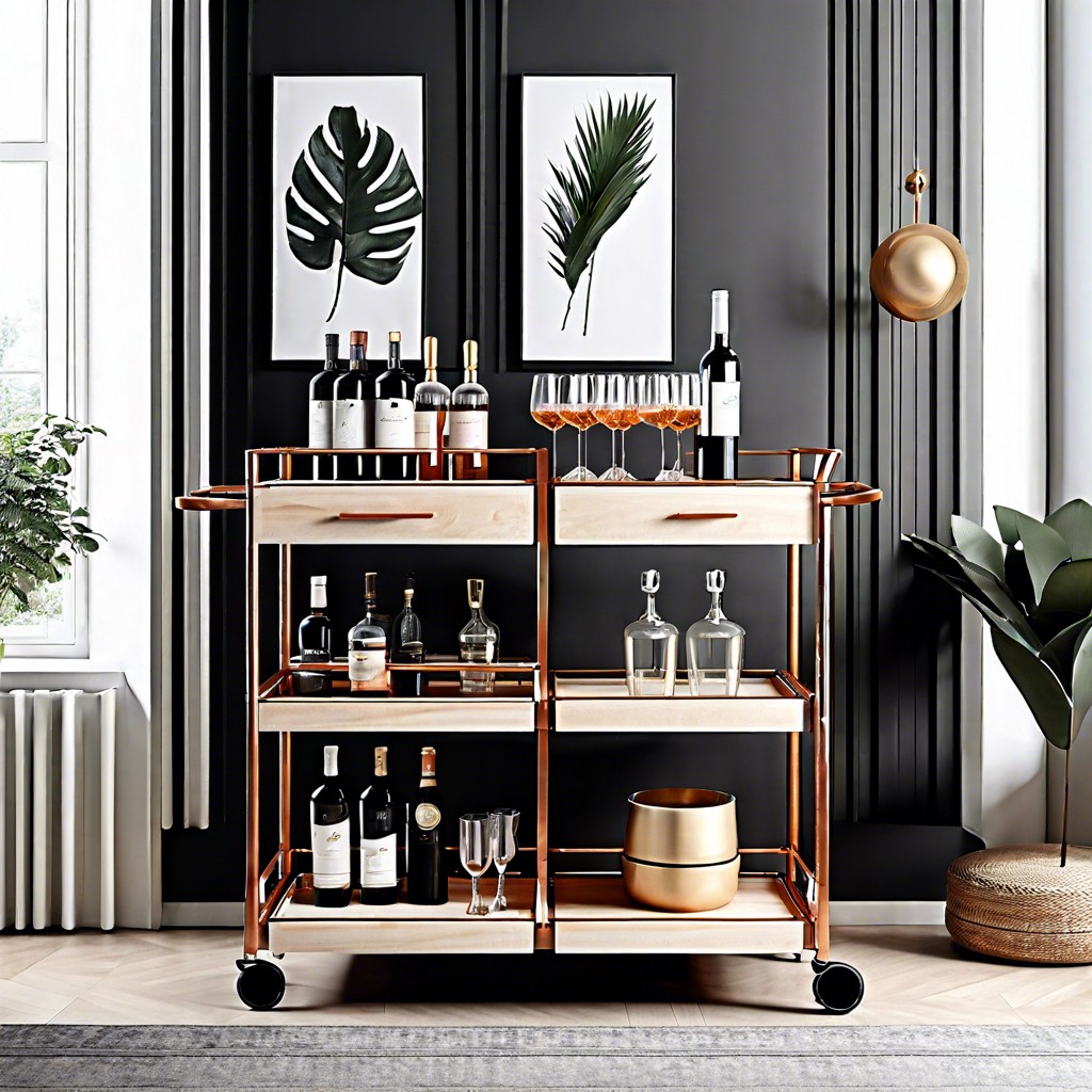 modular rolling bar cart