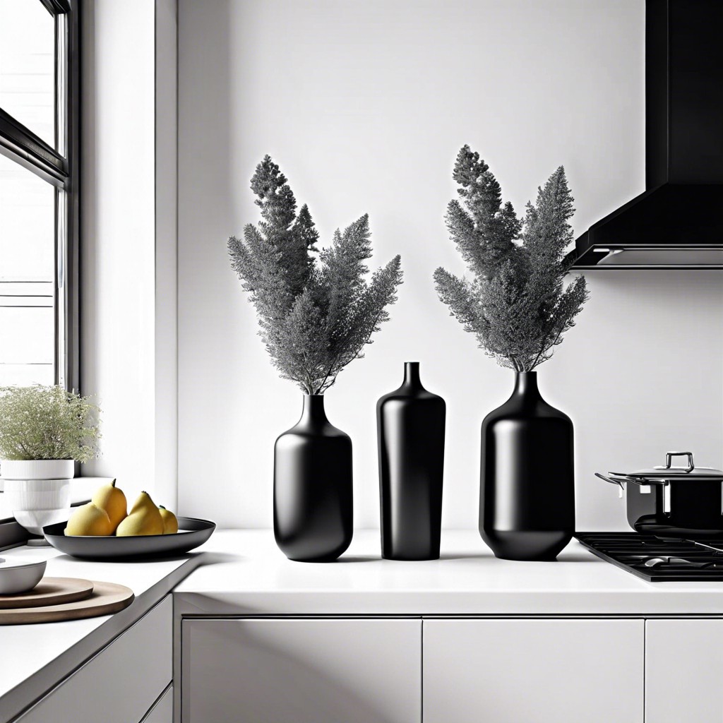 monochrome vases