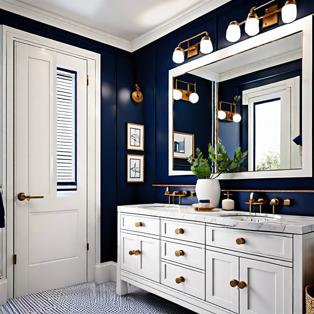 nautical theme with navy blue accents