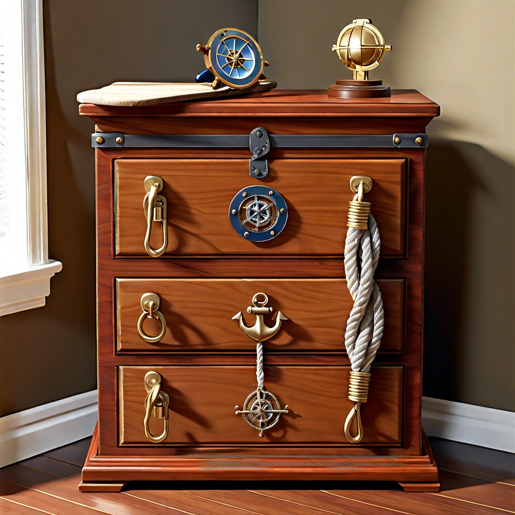 nautical themed captains chest cabinet