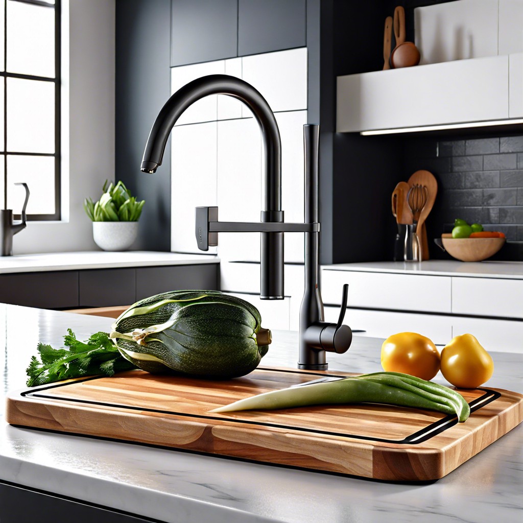 over the sink cutting board to save counter space