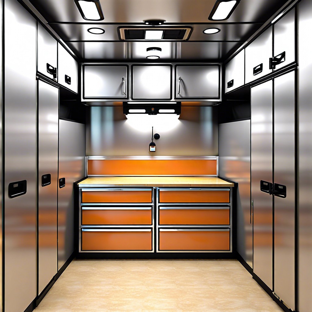 overhead cabinets with retractable doors