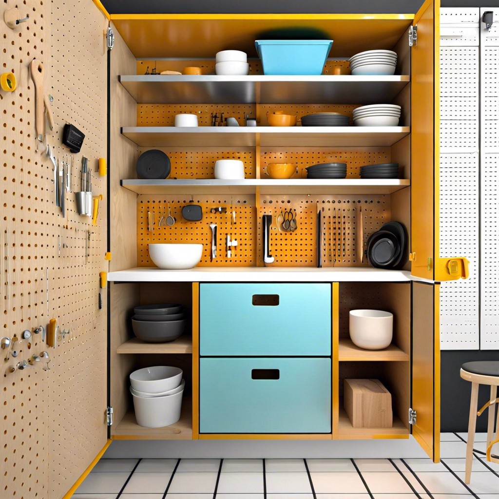 pegboard cabinet doors