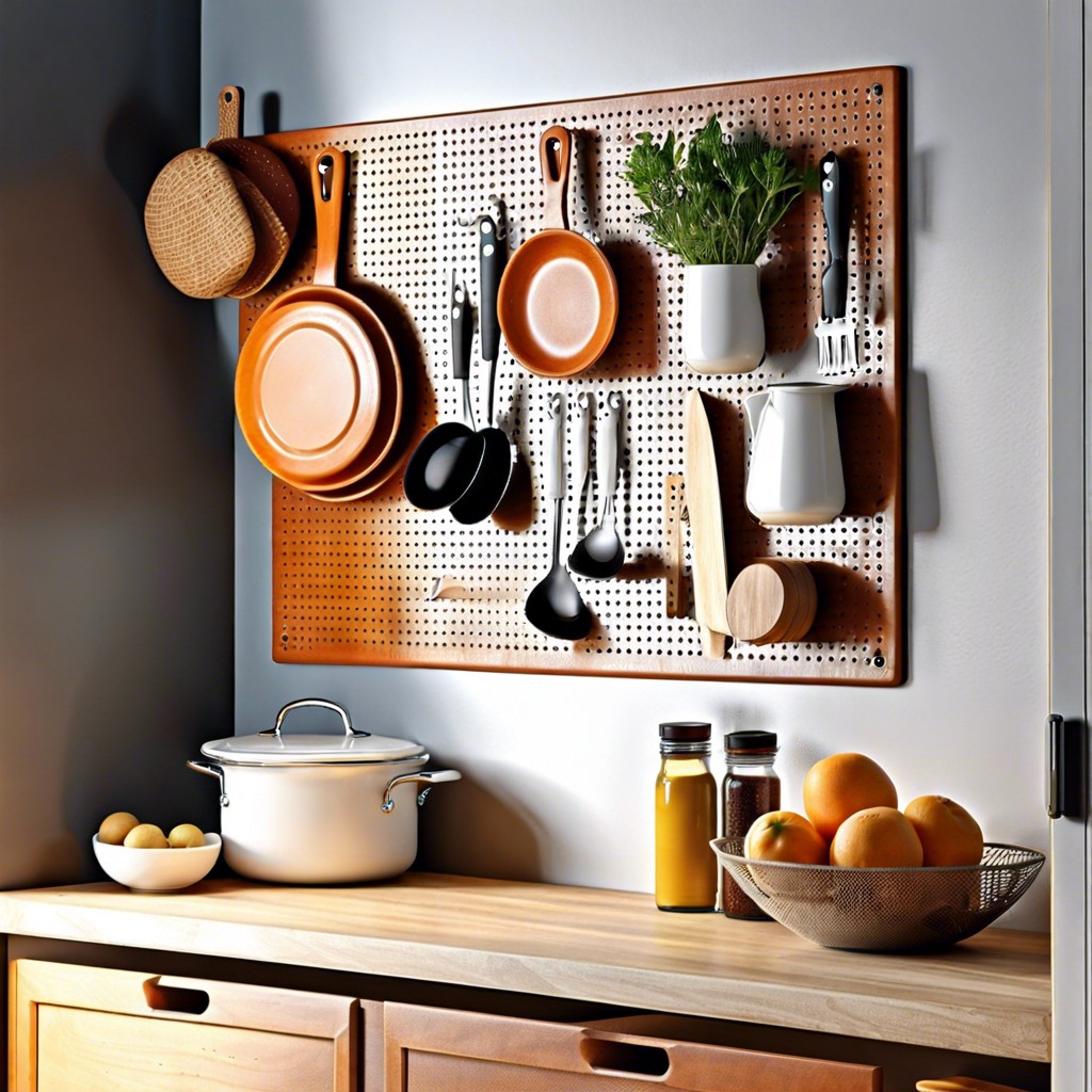 pegboard wall organizer for tools and utensils