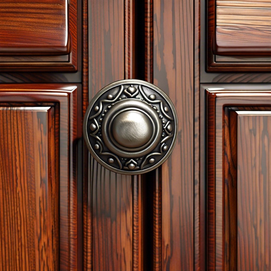 pewter knobs with rustic finish