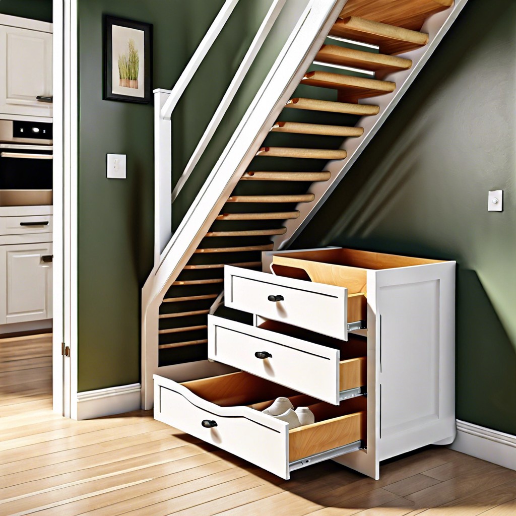pull out drawers for staircases