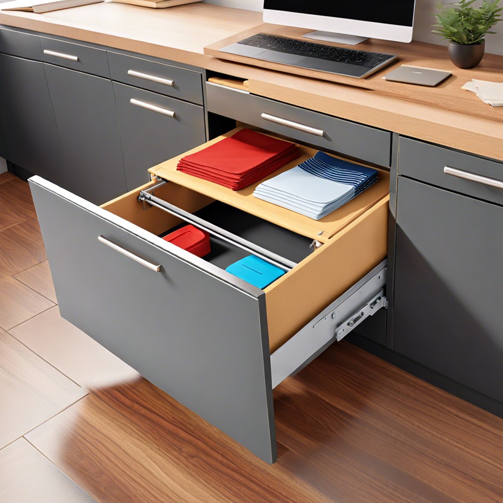 pull out filing systems under a bench seat