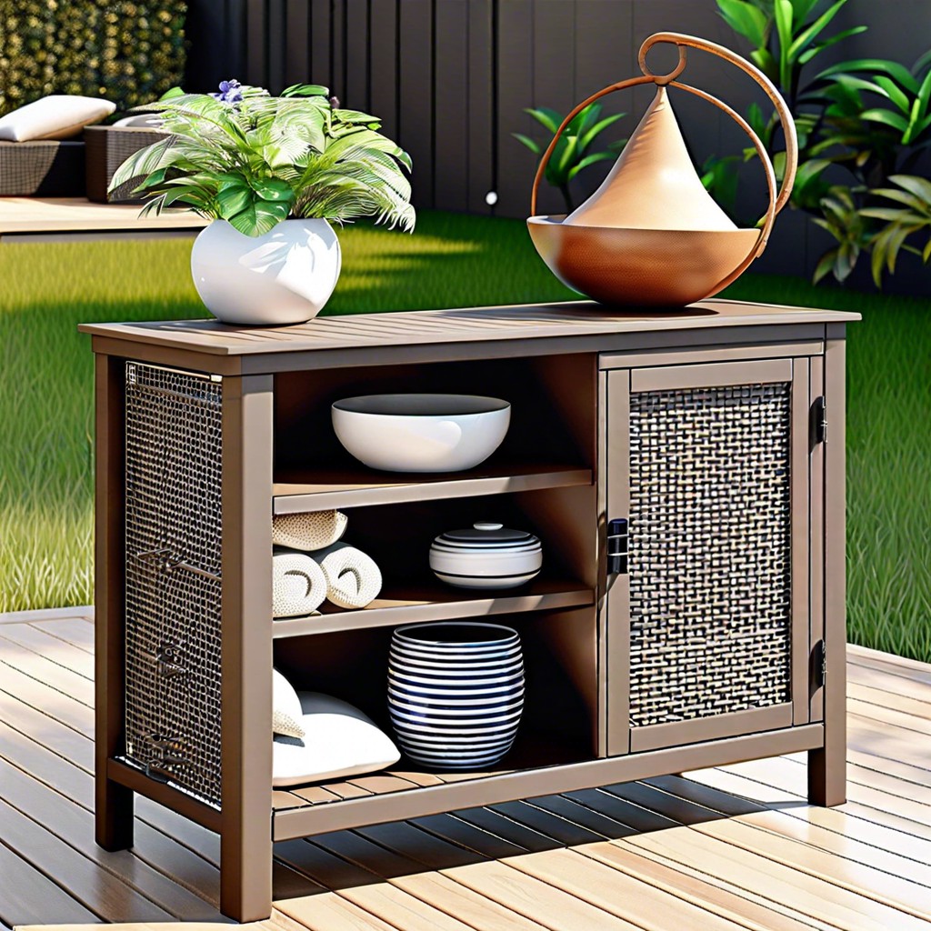 rattan cabinet with shelves