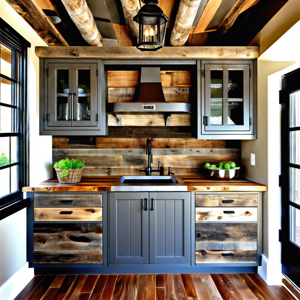reclaimed barn wood cabinets