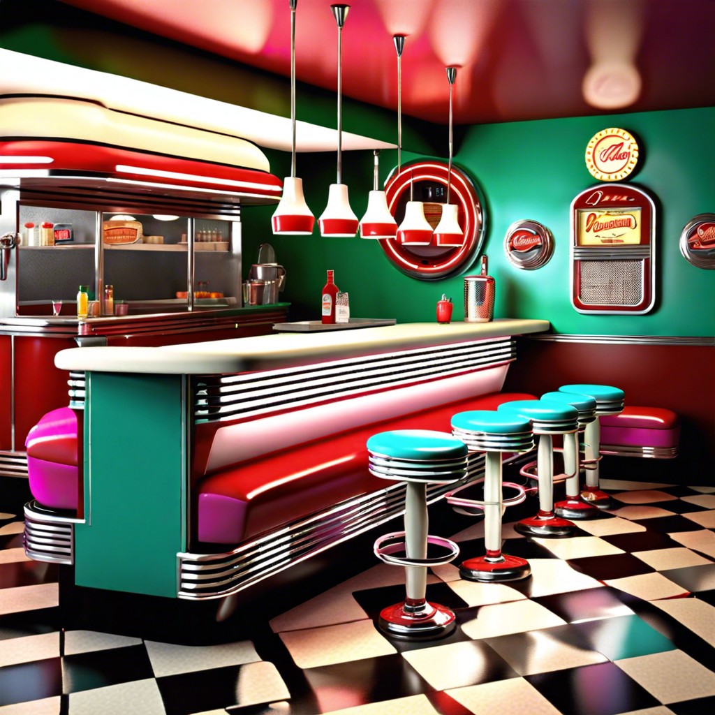 retro 1950s diner bar