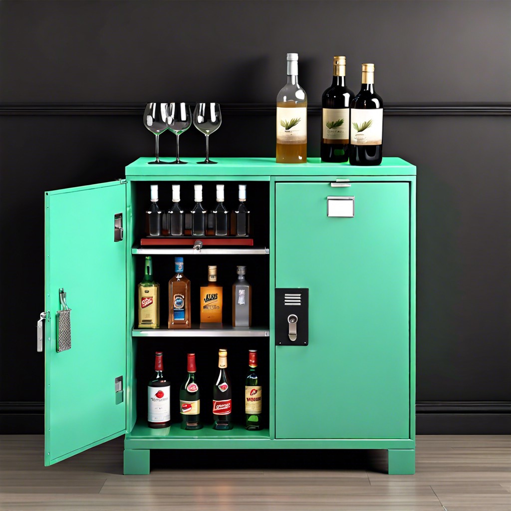 rolling bar equip a cabinet with wheels and bottle holders to serve as a mobile bar