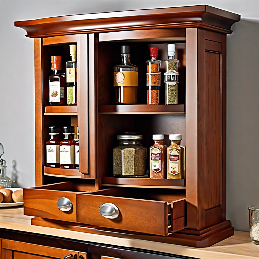 rotating spice and bitters rack