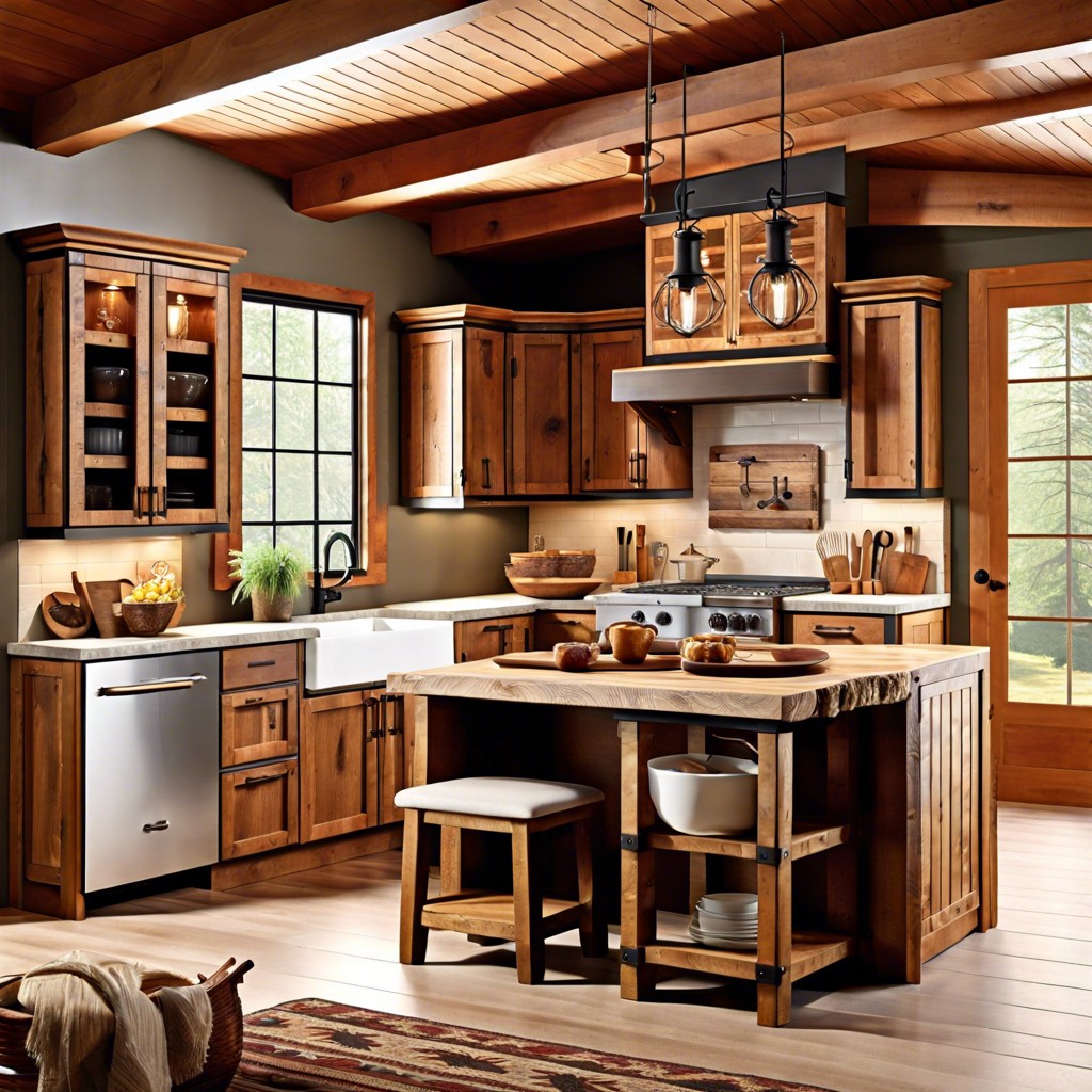 rustic wood cabinetry