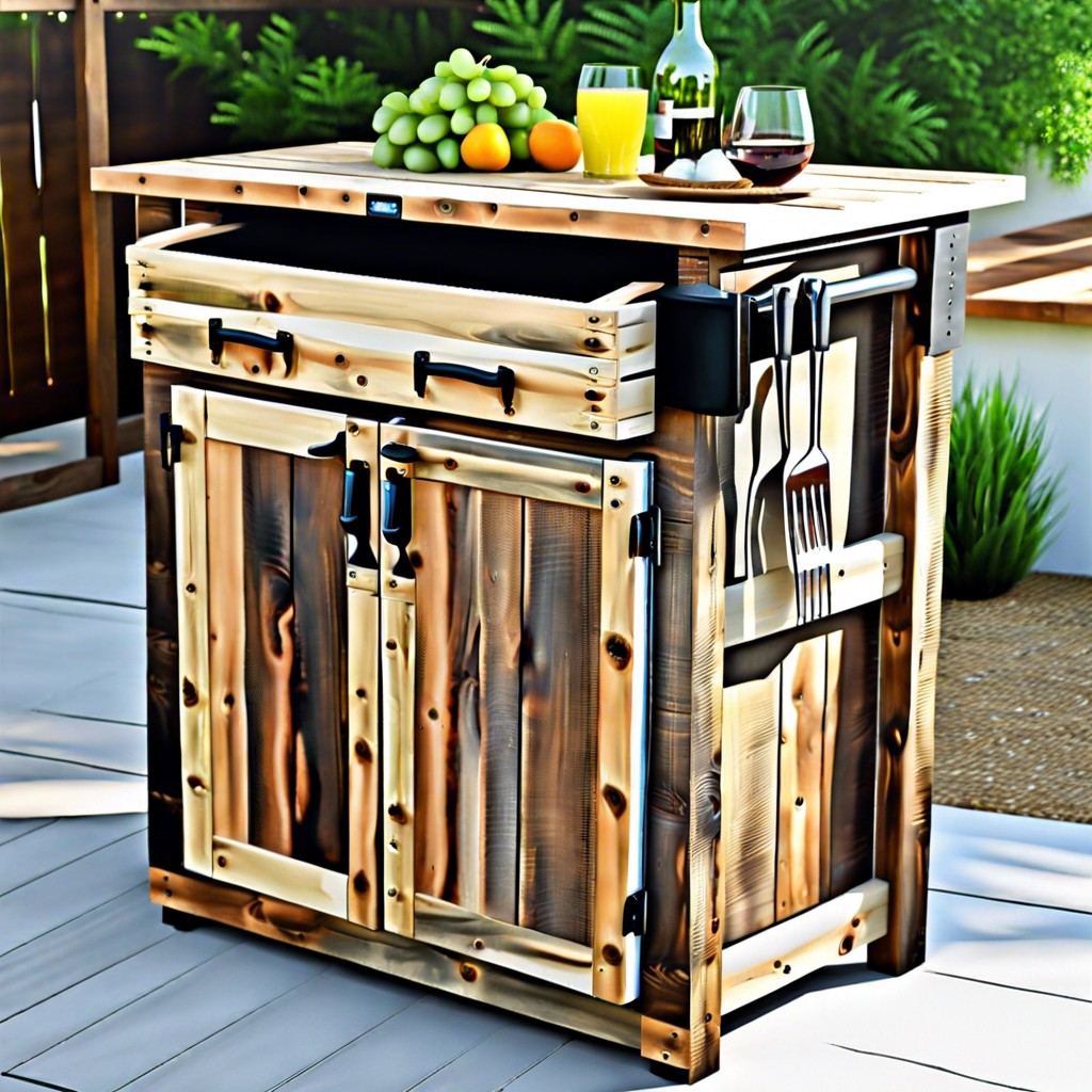 rustic wooden pallet cabinet
