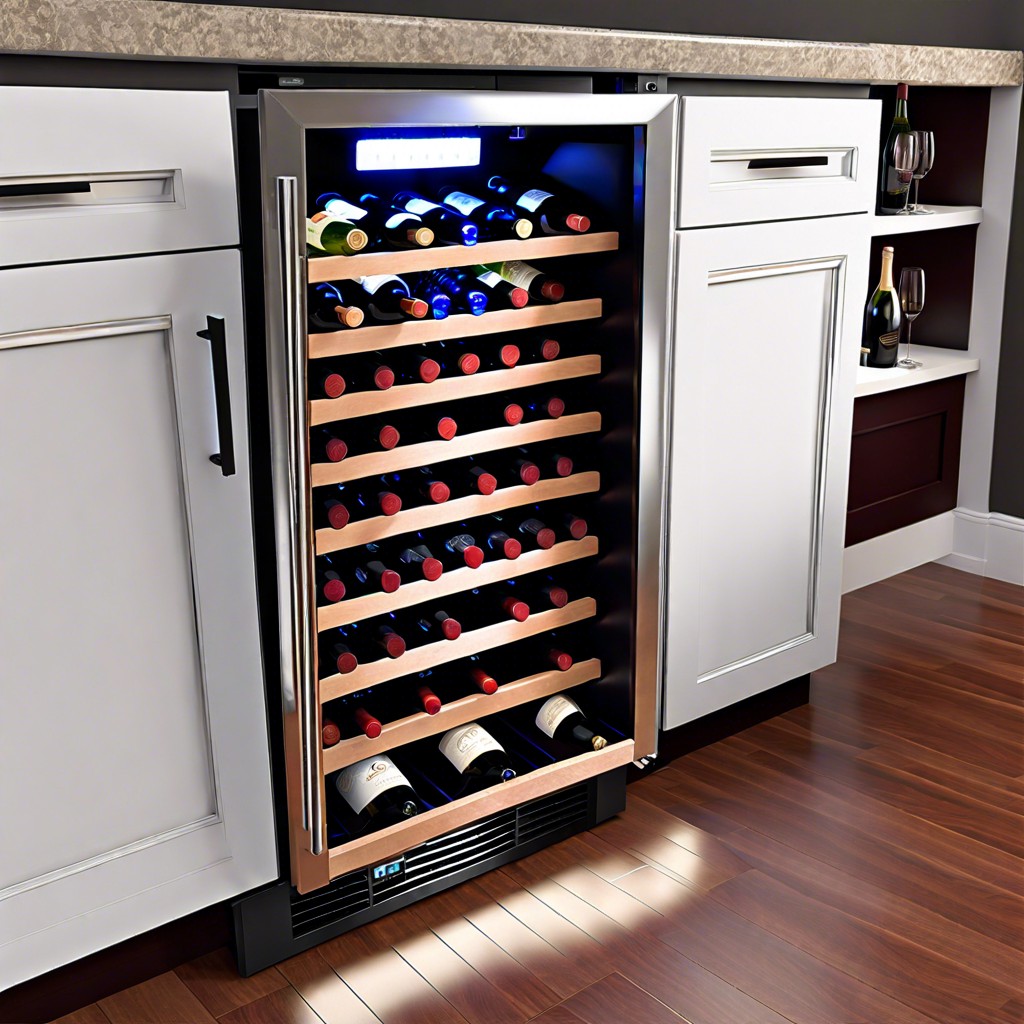 slide out wine coolers in a home theaters console