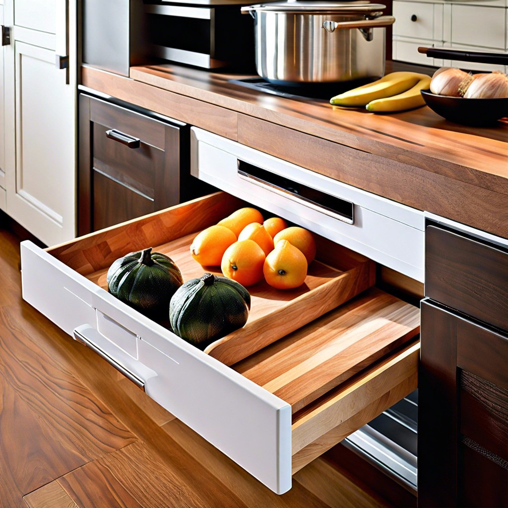 sliding cutting board storage