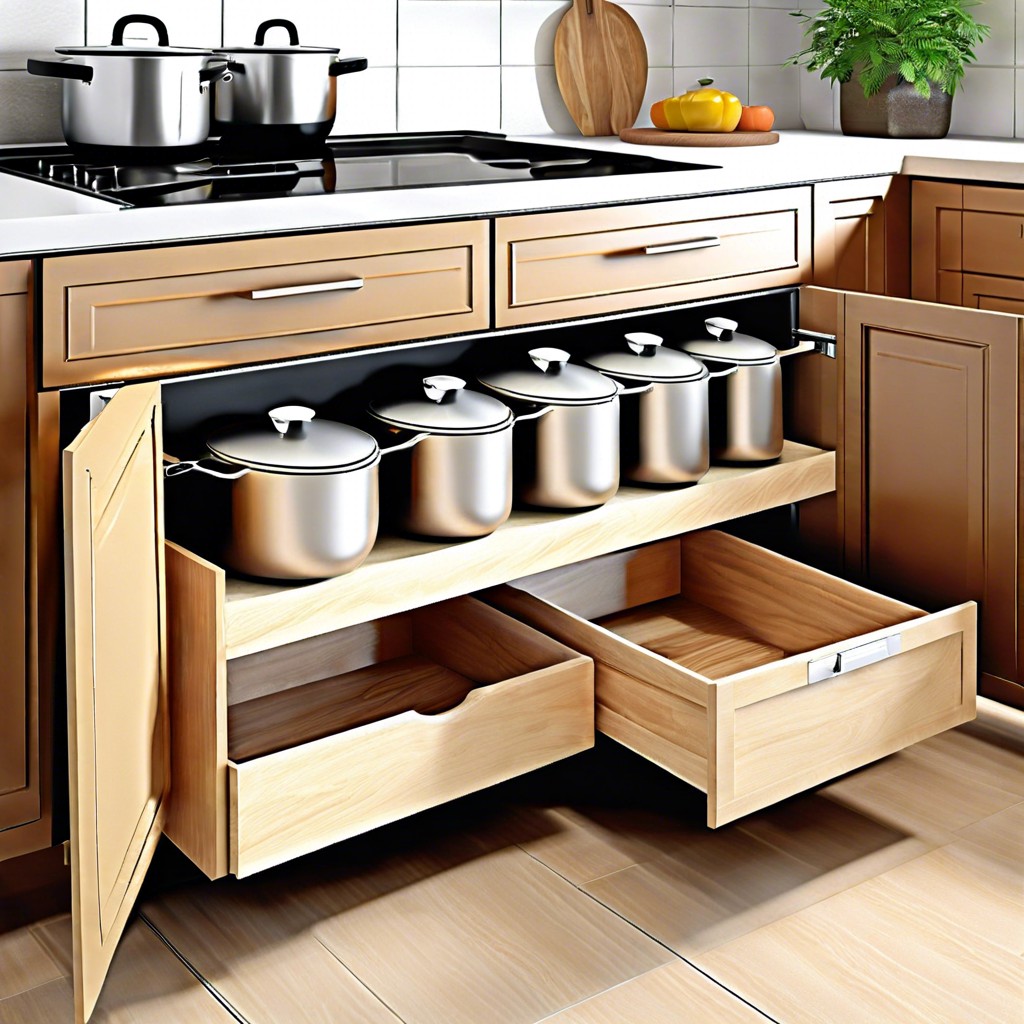 sliding drawers for easy access