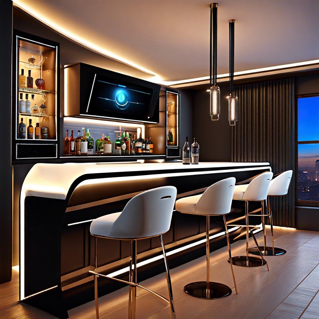 smart home bar with touch controls