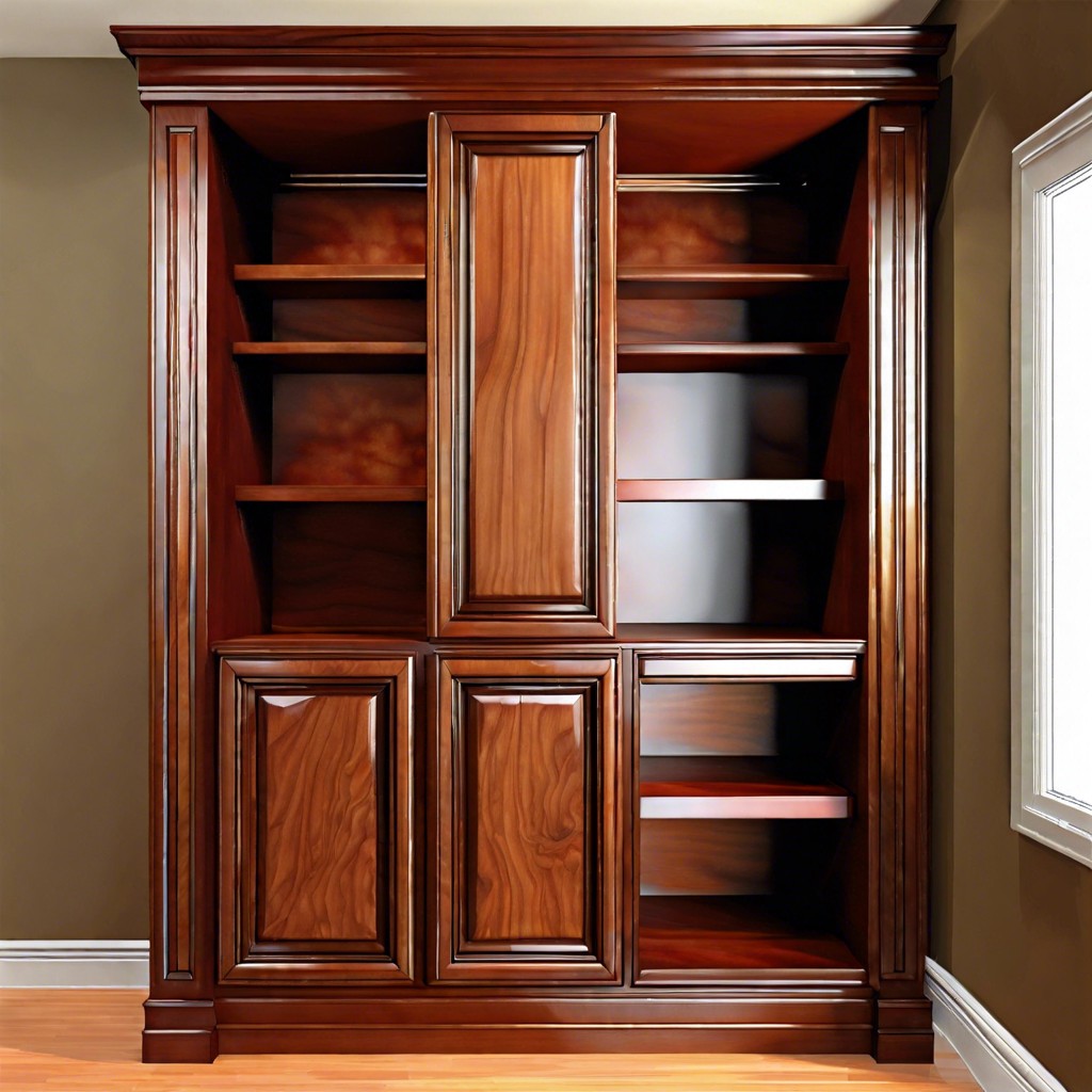 stained wood molding to match cabinet finish