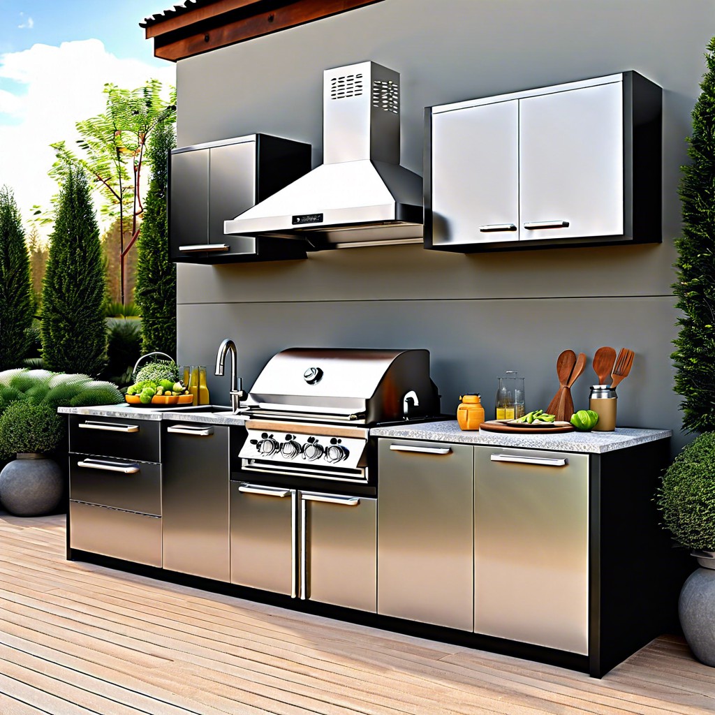 stainless steel outdoor kitchen cabinet