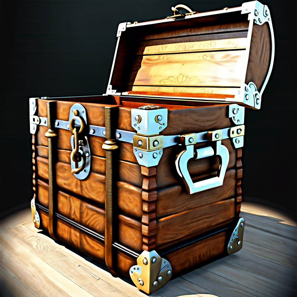 steampunk trunk design a vintage steampunk style trunk with complex locks and hidden compartments