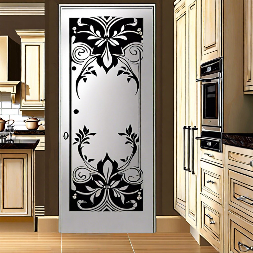 stencil designs on cabinet doors