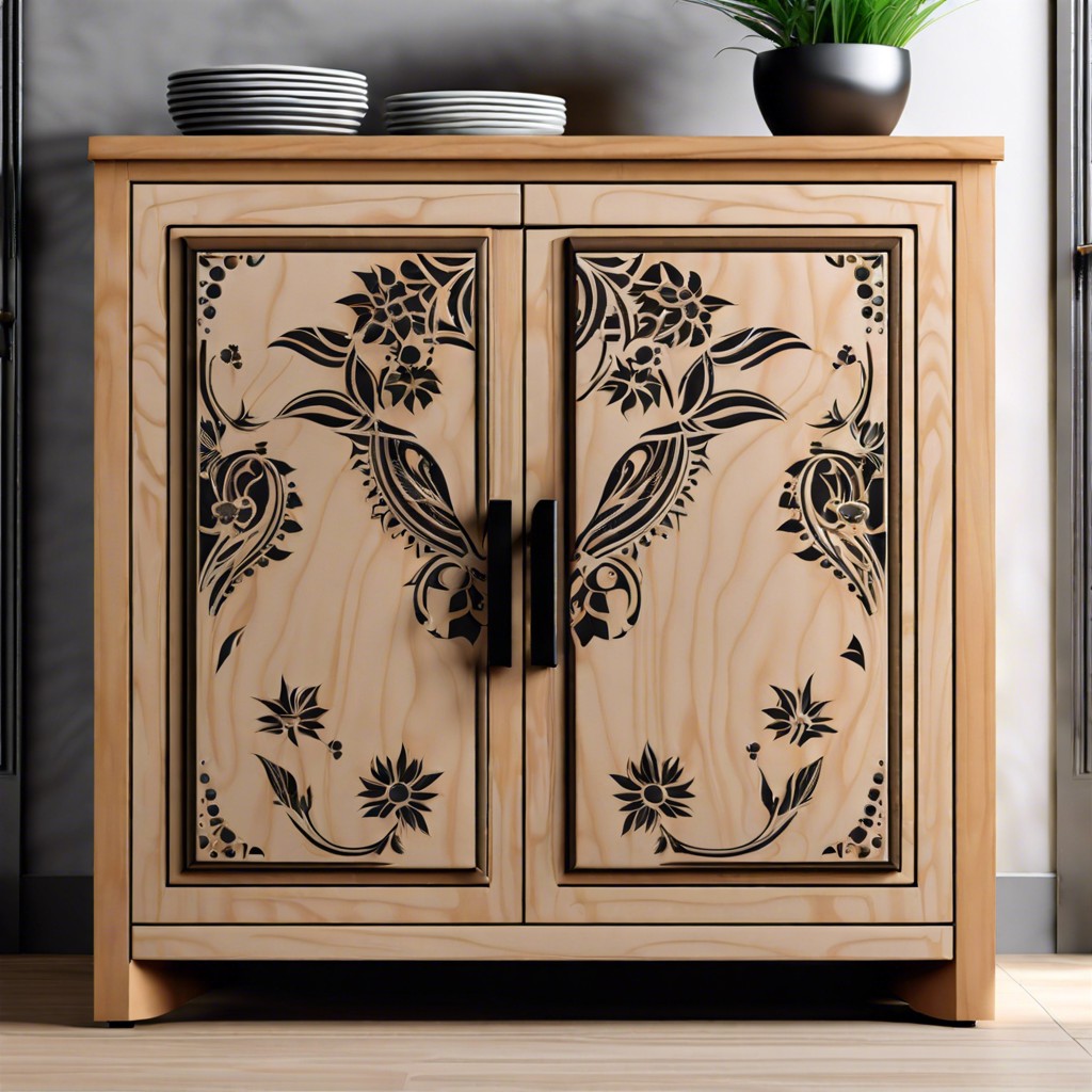 stencil designs onto the glass or wood surfaces