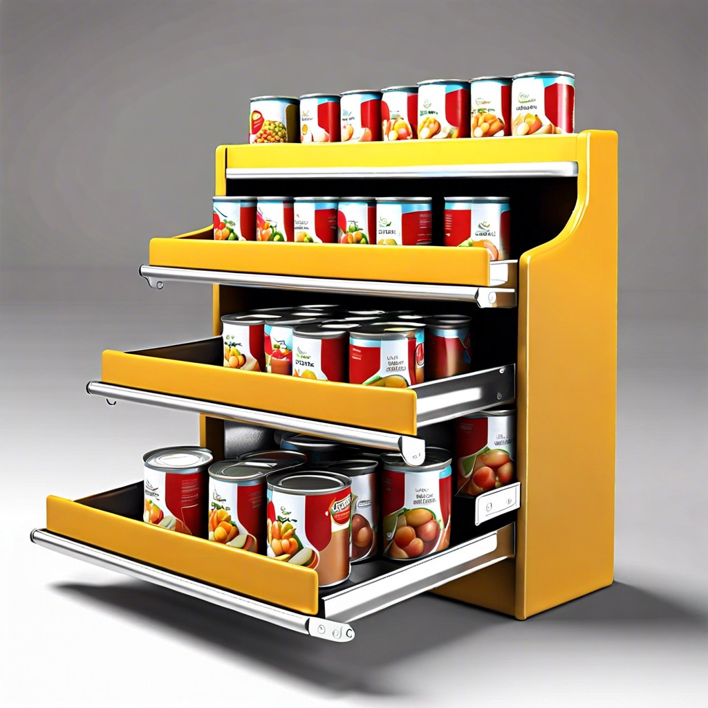 step shelf organizer for canned goods