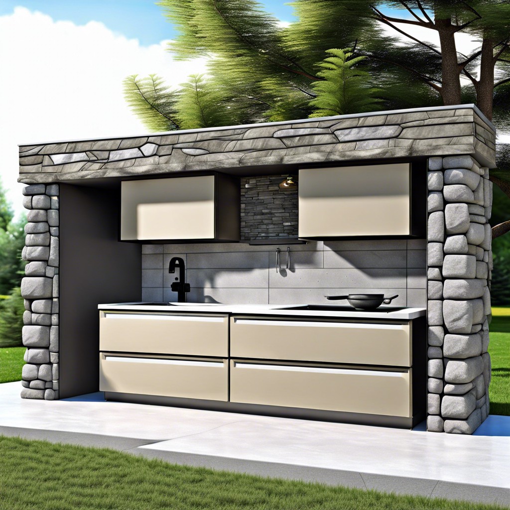 stone and concrete cabinet