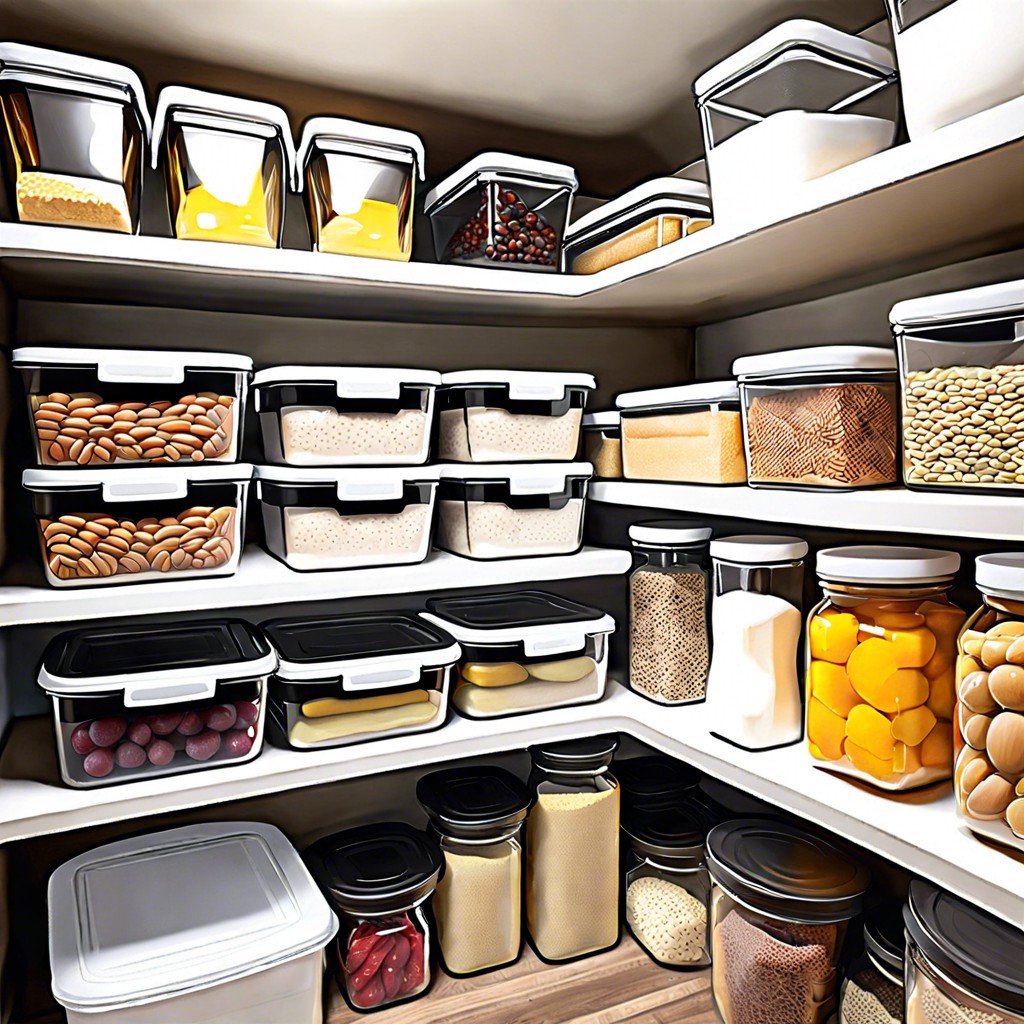 store bulk items in stackable containers