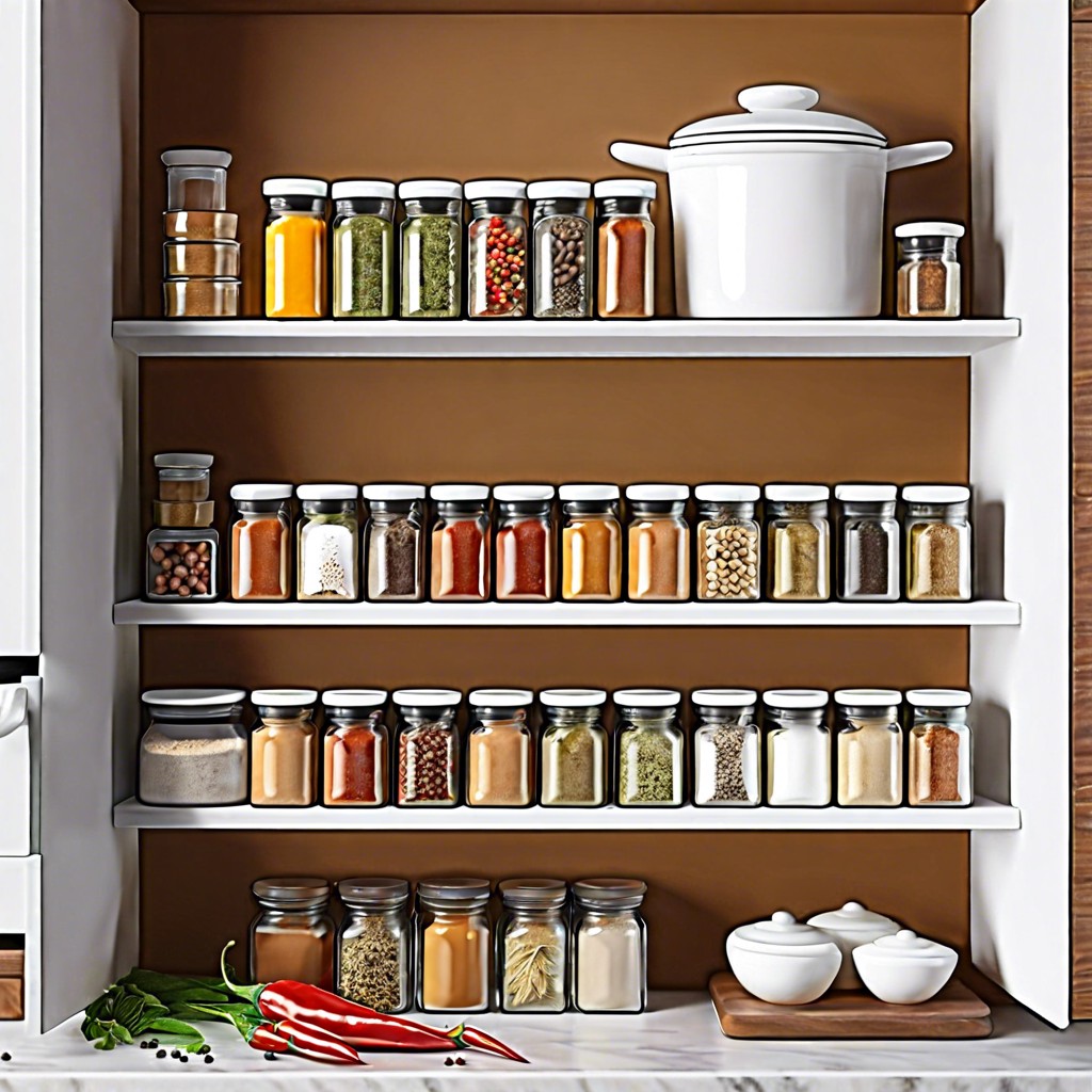 tiered spice shelves
