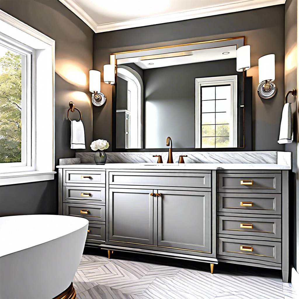 two toned gray vanity