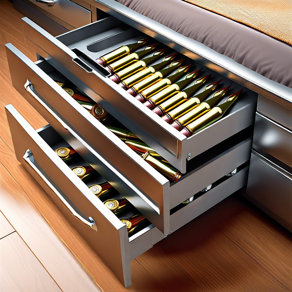 under bed sliding drawer utilize space under the bed with a pull out storage solution for ammo