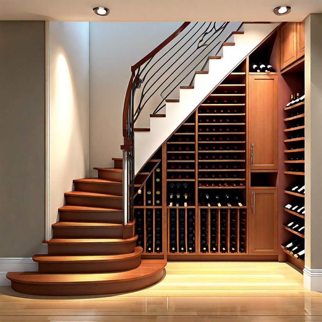 under staircase wine rack