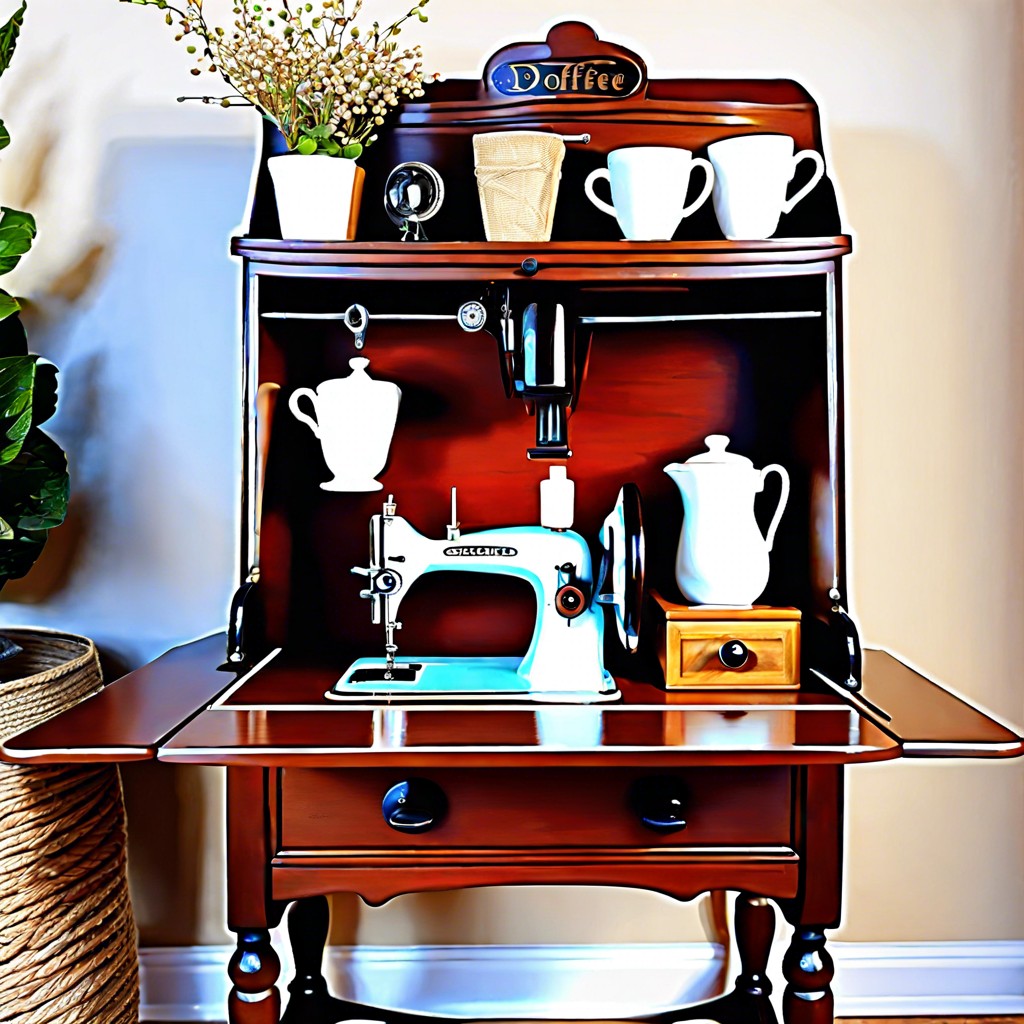 use as a coffee station with compartments for coffee tea and accessories